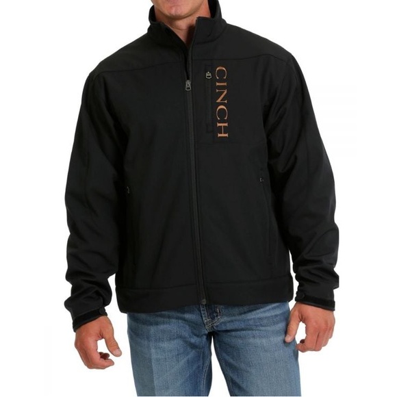 Cinch Men's Black Jacket with Gold Logo Vertical Chest Embroidery - Picture 2 of 6